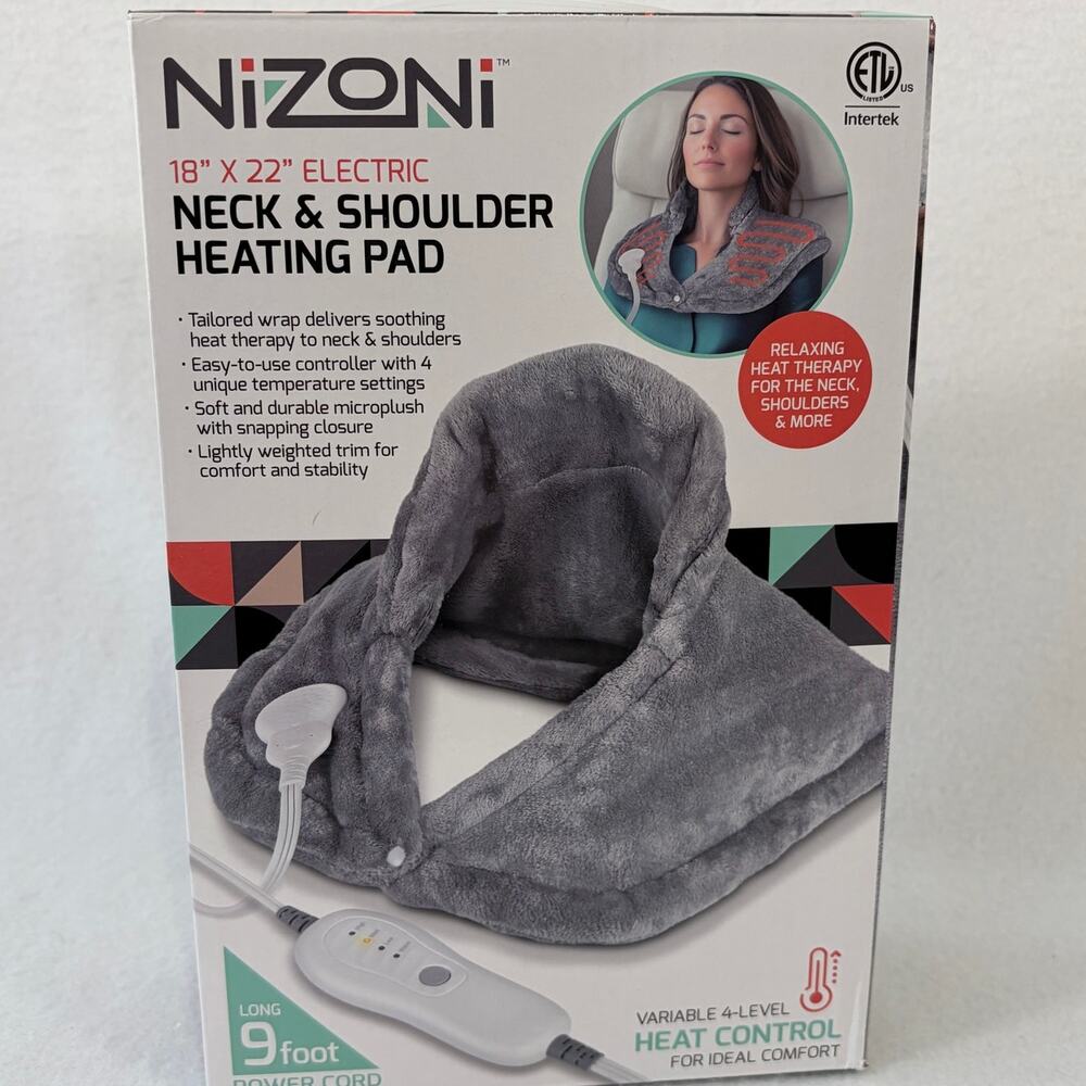 Nizoni Neck & Shoulder Electric Heating Pad 18x22 Weighted 4 Temp Settings